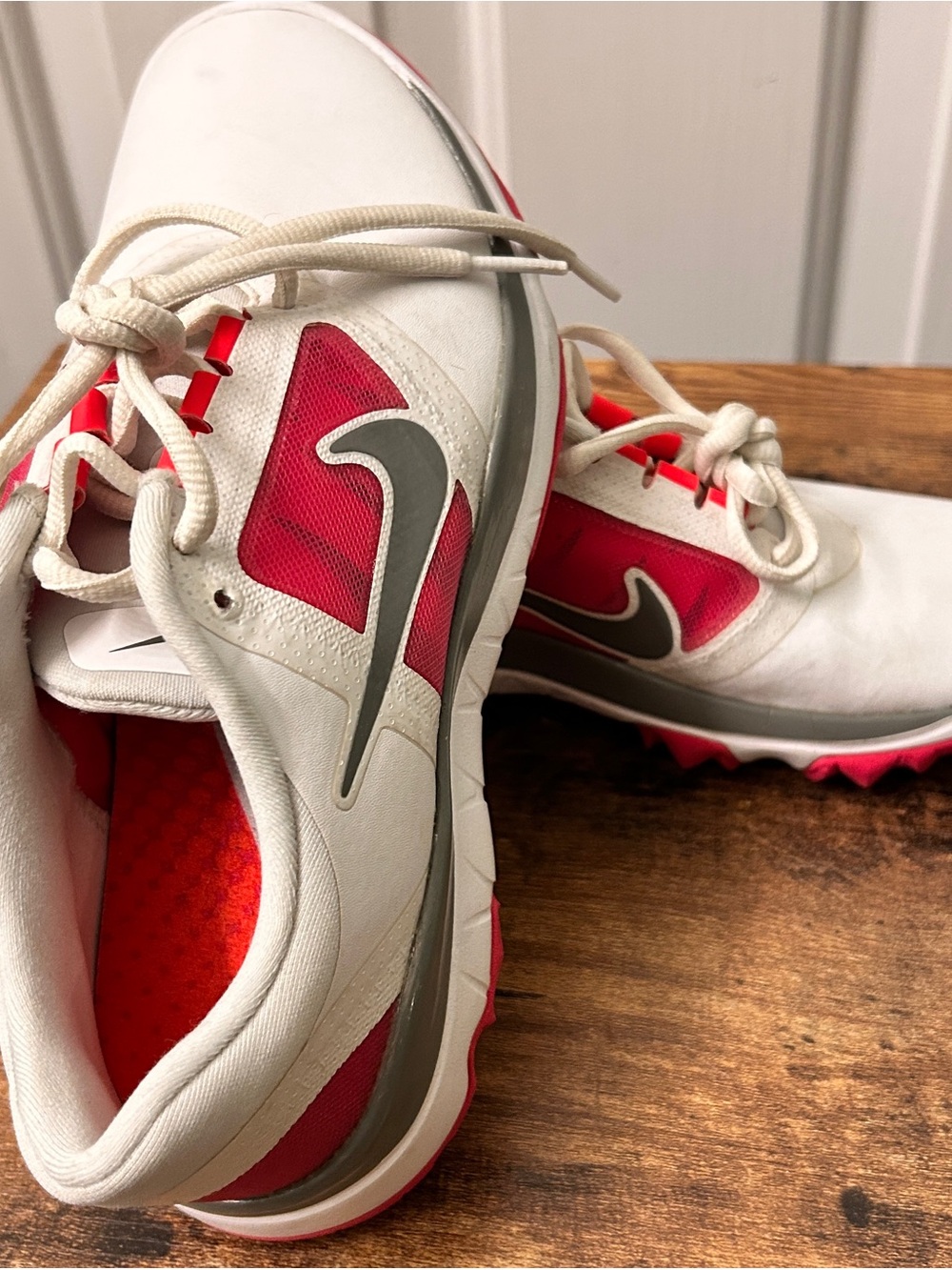 Nike FI Impact Golf Shoes, White / Grey / Vivid Pink, Women SIZE 7 US - 612661 - Picture 6 of 8